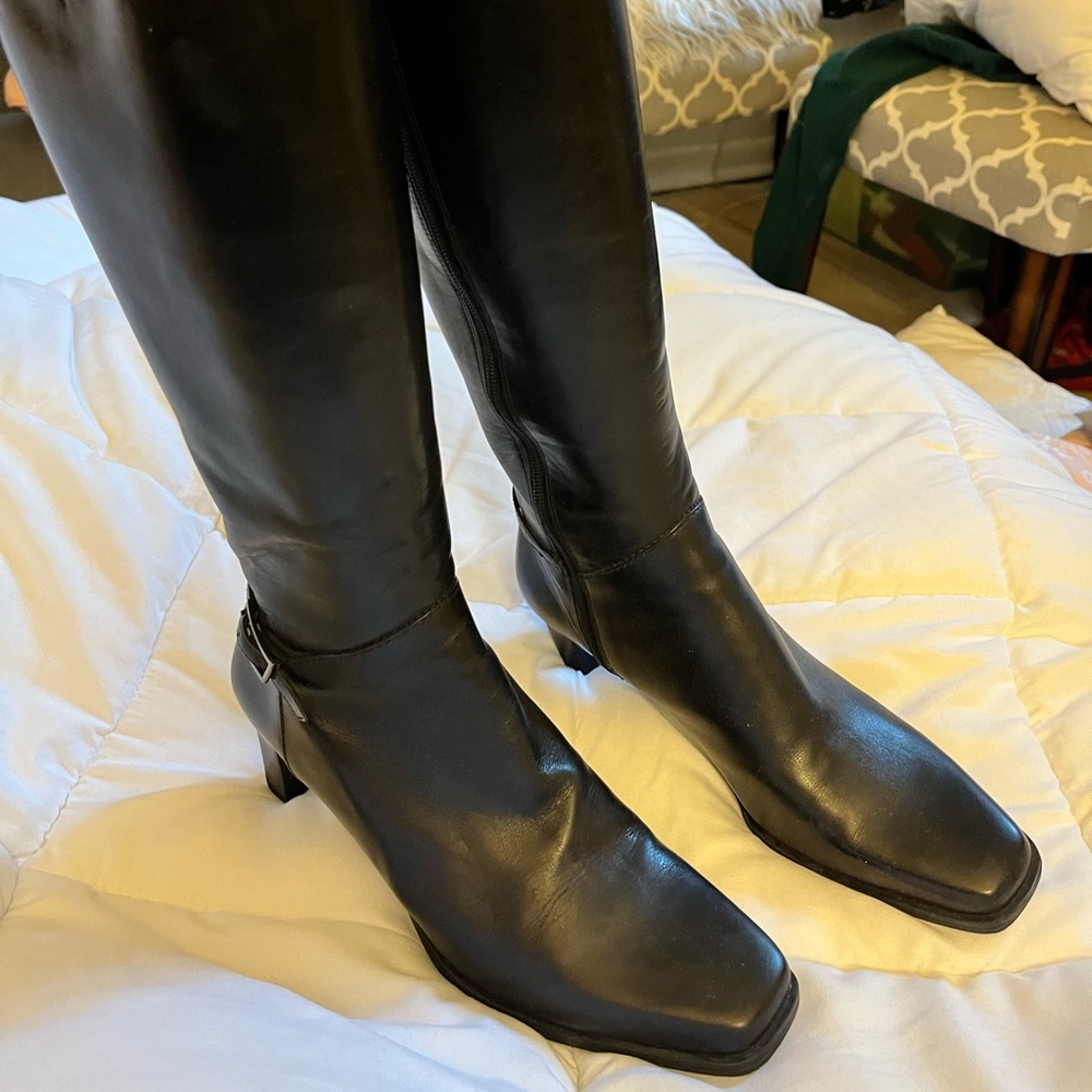 Sudini Black Leather Boots
